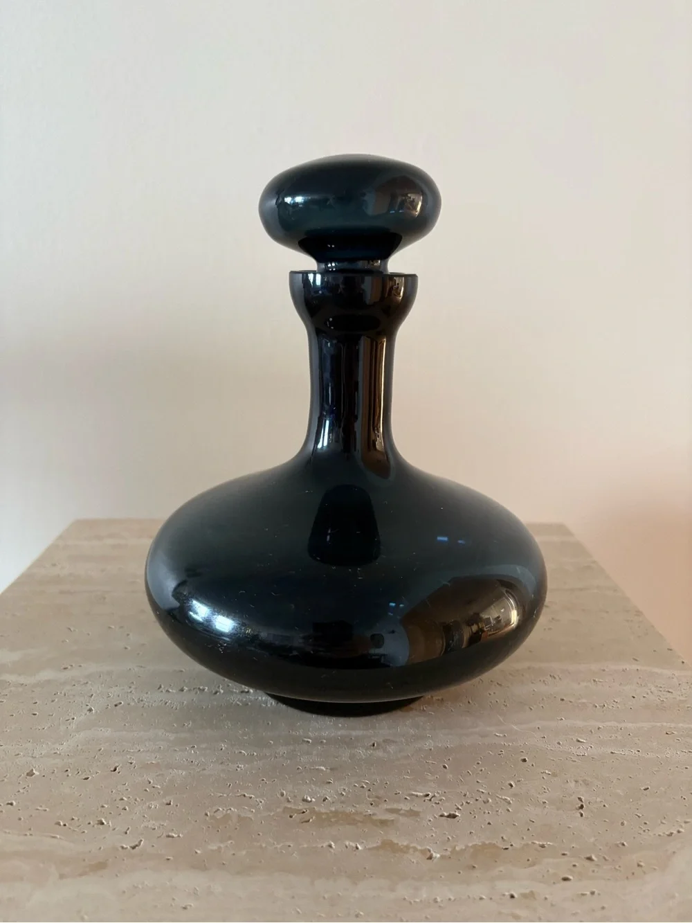 Dark Teal Glass Decorative Decanter - Home Accents